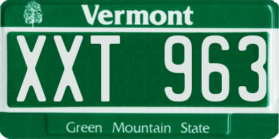 VT license plate XXT963