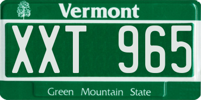 VT license plate XXT965