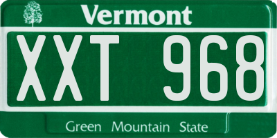 VT license plate XXT968