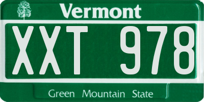 VT license plate XXT978