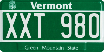VT license plate XXT980