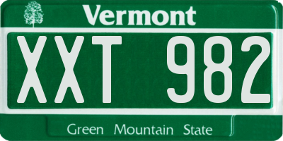 VT license plate XXT982