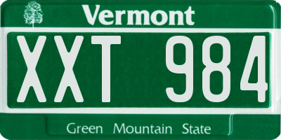 VT license plate XXT984
