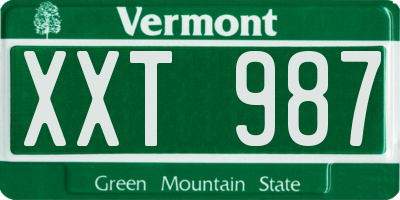 VT license plate XXT987