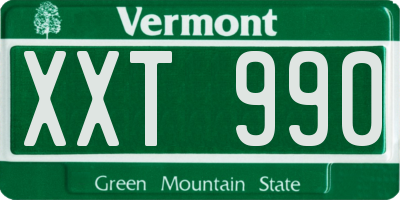 VT license plate XXT990