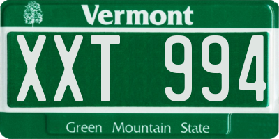 VT license plate XXT994