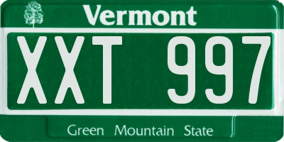 VT license plate XXT997