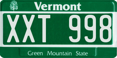 VT license plate XXT998
