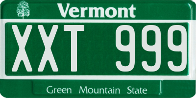 VT license plate XXT999