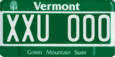 VT license plate XXU000