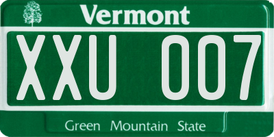 VT license plate XXU007