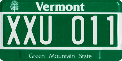 VT license plate XXU011