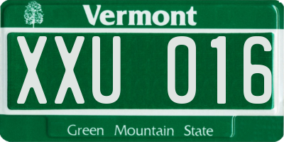 VT license plate XXU016