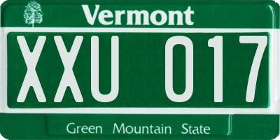 VT license plate XXU017