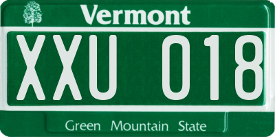 VT license plate XXU018
