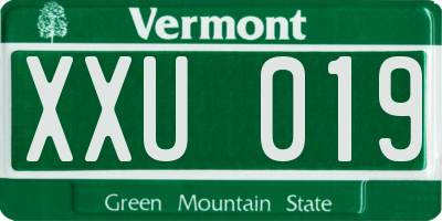 VT license plate XXU019