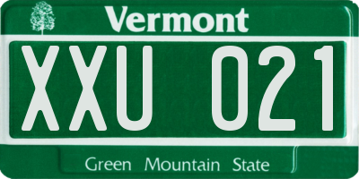 VT license plate XXU021