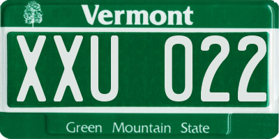 VT license plate XXU022