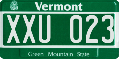 VT license plate XXU023