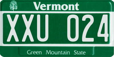 VT license plate XXU024