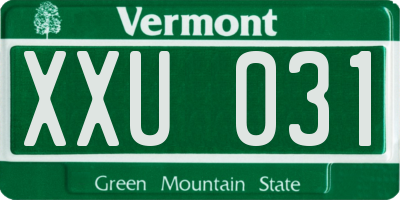 VT license plate XXU031