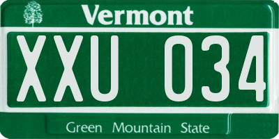 VT license plate XXU034