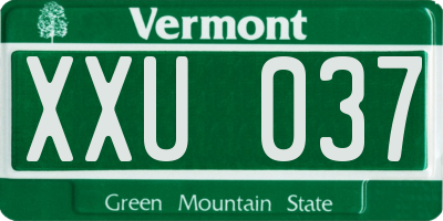 VT license plate XXU037