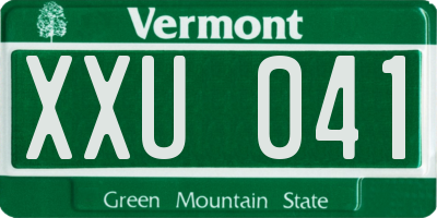 VT license plate XXU041