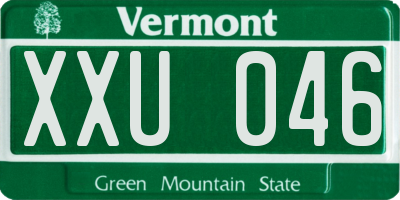 VT license plate XXU046