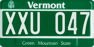 VT license plate XXU047