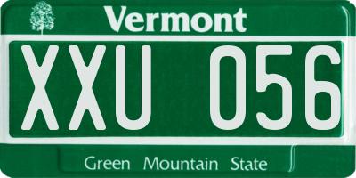 VT license plate XXU056