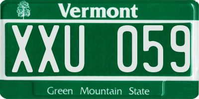 VT license plate XXU059