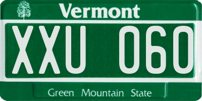 VT license plate XXU060