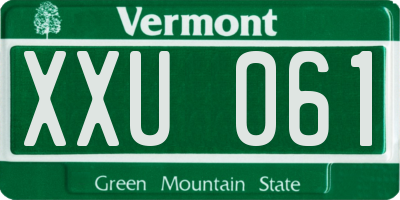 VT license plate XXU061
