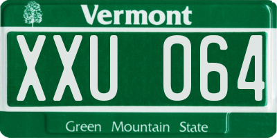 VT license plate XXU064
