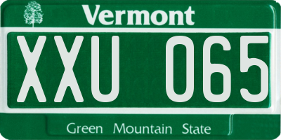VT license plate XXU065