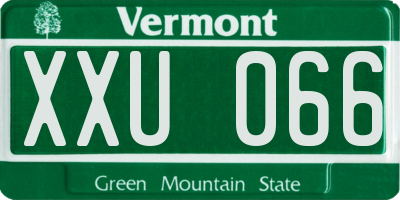 VT license plate XXU066