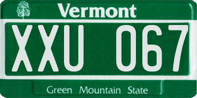 VT license plate XXU067