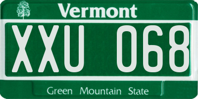 VT license plate XXU068
