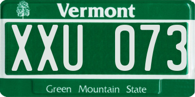 VT license plate XXU073