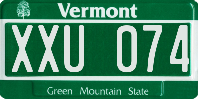 VT license plate XXU074