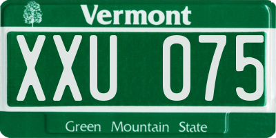 VT license plate XXU075