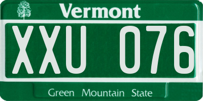 VT license plate XXU076