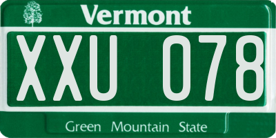 VT license plate XXU078