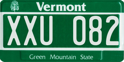 VT license plate XXU082