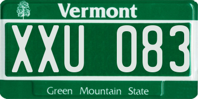 VT license plate XXU083