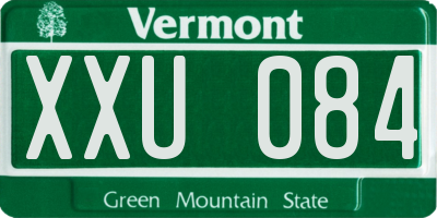 VT license plate XXU084