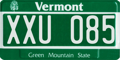 VT license plate XXU085