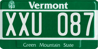 VT license plate XXU087