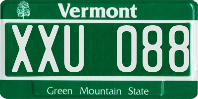 VT license plate XXU088
